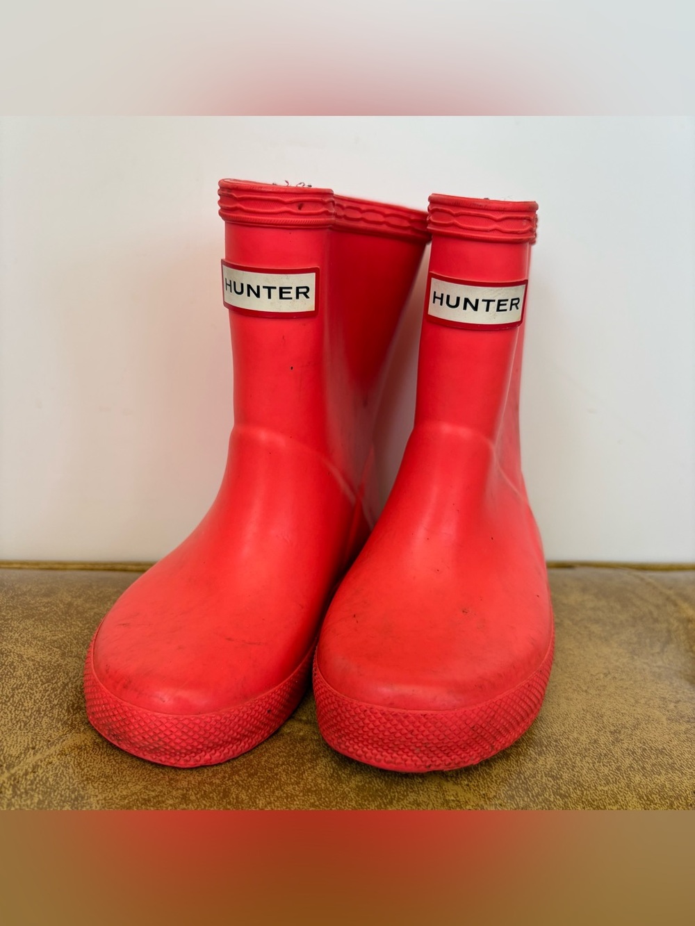 Hunter First Classic Kids Rain Boots Coral Toddler Size 5 / EU 23